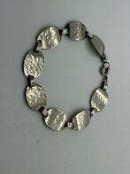 A721 Prachtige zilveren gehamerde armband, Ophalen of Verzenden, Zilver, Armband