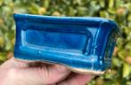 Bonsai schaal blauw geglazuurd aardewerk 12x8,8x5,1, Tuin en Terras, Bloempotten, Gebruikt, Ophalen of Verzenden, Aardewerk, Rechthoekig