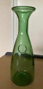 Vintage groene glazen karaf 1 liter Toscane waterkan fles, Ophalen of Verzenden