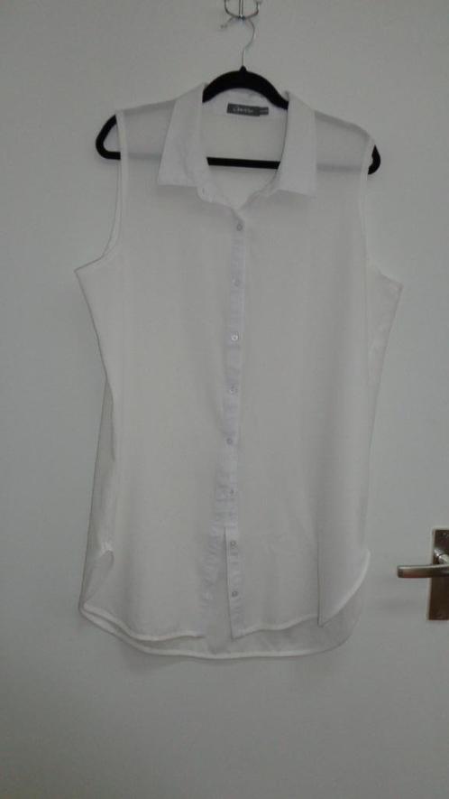 Geisha tuniek wit, mouwloos, maat 3XL / 46, Kleding | Dames, Blouses en Tunieken, Zo goed als nieuw, Maat 46/48 (XL) of groter