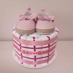 Kleine roze luiertaart met schoentjes, Kinderen en Baby's, Kraamcadeaus en Geboorteborden, Ophalen of Verzenden, Nieuw