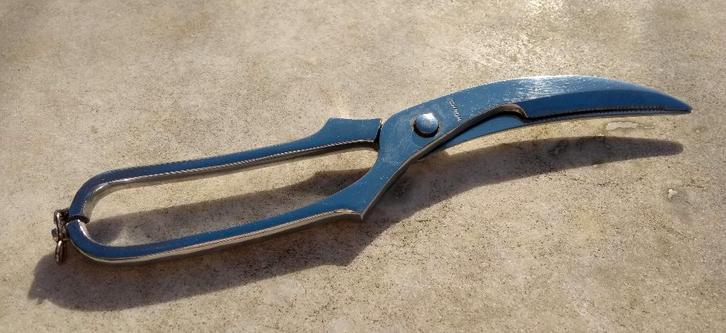 Wildschaar gevogelteschaar chroom, Huis en Inrichting, Keuken | Bestek, Zo goed als nieuw, Los bestek, Rvs of Chroom, Vaatwasserbestendig