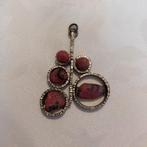 Brutalist hanger met Rhodoniet, Ophalen of Verzenden, Zo goed als nieuw, Zilver, Overige materialen