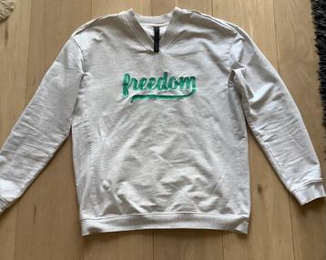 Sweater 10 Days beige/grijs met groene opdruk maat 38 beschikbaar voor biedingen