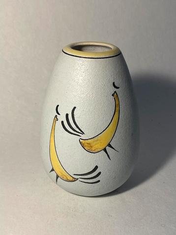 Vintage uitverkoop - Vaasje met gestileerde kippen beschikbaar voor biedingen