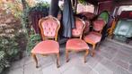 Mooie oud roze barok stoelen set van 4, Antiek en Kunst, Antiek | Meubels | Stoelen en Banken, Ophalen