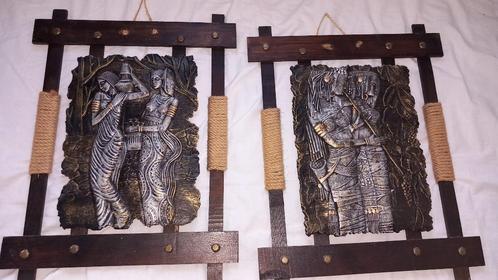 twee schilderijen uit de oosteren folklore, Antiek en Kunst, Kunst | Schilderijen | Klassiek, Ophalen of Verzenden