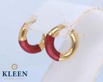 Prachtige 14K Gouden Oorbellen Creolen Rood, Sieraden, Tassen en Uiterlijk, Oorbellen, Ophalen of Verzenden, Zo goed als nieuw