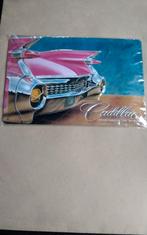 Vintage stijl Metaal Wandbord met roze Cadillac afbeelding, Ophalen of Verzenden