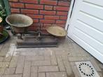 Antieke weegschaal 2x koperen schalen met gewichten, Antiek en Kunst, Antiek | Koper en Brons, Ophalen of Verzenden