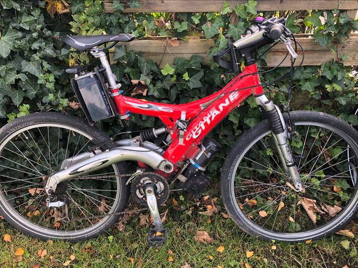 Gitane mountainbike zelfbouw E motor, Fietsen en Brommers, Fietsen | Mountainbikes en ATB, Gebruikt, Heren, Overige merken, Fully