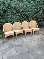 Rieten Stoelen - Set van 4, Huis en Inrichting, Stoelen, Ophalen, Gebruikt, Bruin, Riet of Rotan
