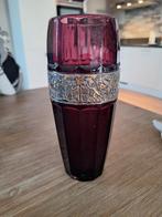 Paarse Walther & Sohne Glas Vaas met Decoratie, Antiek en Kunst, Ophalen of Verzenden