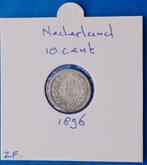 10 cent 1896 - Wilhelmina, Postzegels en Munten, Munten | Nederland, Zilver, Koningin Wilhelmina, 10 cent, Losse munt