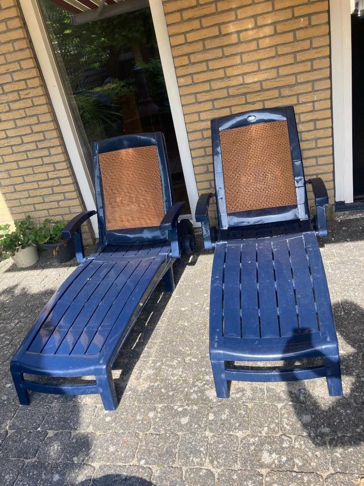 Ligstoelen tuinstoelen tuin stoelen, Tuin en Terras, Ligbedden, Gebruikt, Kunststof, Inklapbaar, Verstelbaar, Verrijdbaar, Ophalen