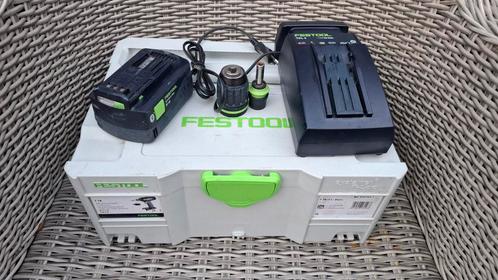 Festool accu, lader, boorkoppen en koffer, Doe-het-zelf en Verbouw, Gereedschap | Boormachines, Gebruikt, Boor- en Schroefmachine