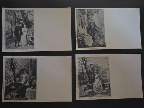 4 Vintage ansichtkaarten Huwelijk / toneelstukken., Verzamelen, Ansichtkaarten | Themakaarten, Ongelopen, Overige thema's, Ophalen of Verzenden