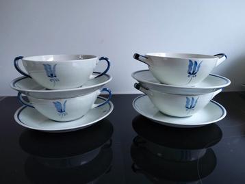 Goedewaagen Gouda Holland 4 soepkommen met schotels  beschikbaar voor biedingen