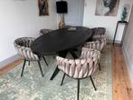 Elegante eettafel met 6 stoelen, Ophalen, 100 tot 150 cm, Zo goed als nieuw, Vijf personen of meer