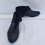 Stoere zwarte leren damesschoenen. mt 38, ., Zwart, Ophalen of Verzenden, .