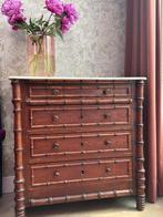Faux bamboo ladekast 1890-1910, Huis en Inrichting, Kasten | Ladekasten, Ophalen, 50 tot 100 cm, Zo goed als nieuw, 3 of 4 laden