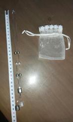 Zilver ketting, 925, 3 glazen blokjes en 6 glazen bolletjes, Ophalen of Verzenden, Zo goed als nieuw, Zilver, Zilver