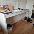Ikea Micke Bureau 142x50 - Wit, Ophalen, Gebruikt, Bureau