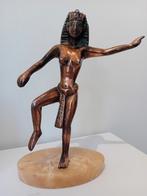 Vintage Cleopatra Beeldje op Marmeren Voet, Ophalen of Verzenden