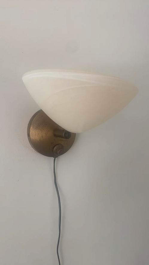 Steinhauer messing brons dimbare wandlamp, Huis en Inrichting, Lampen | Wandlampen, Gebruikt, Glas, Metaal, Ophalen of Verzenden