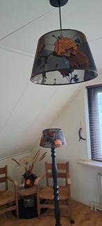 Hanglamp & Staande Lamp met Bloemmotief, Ophalen, Hout, Gebruikt, Bloemen