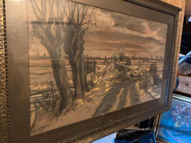 Theophile de Bock schilderij, Antiek en Kunst, Kunst | Tekeningen en Foto's, Ophalen