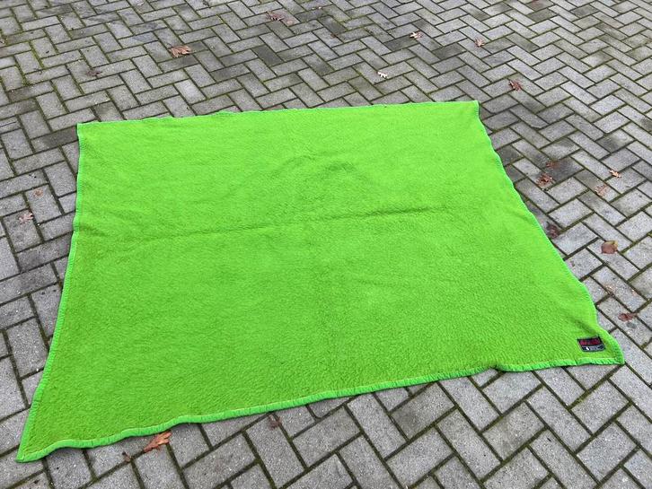 Te Koop : Vintage Groen Wollen Deken 100% Wol Kleed Retro, Huis en Inrichting, Woonaccessoires | Plaids en Woondekens, Gebruikt