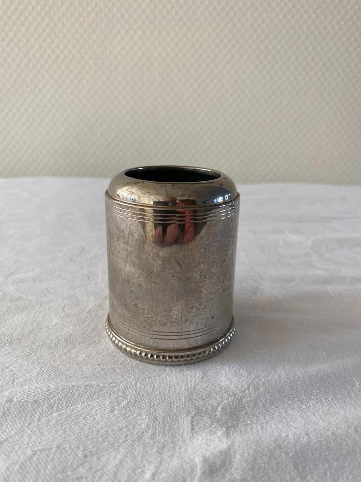 Art Deco lepelvaasje Daalderop verchroomd metaal., Antiek en Kunst, Antiek | Keukenbenodigdheden, Ophalen of Verzenden