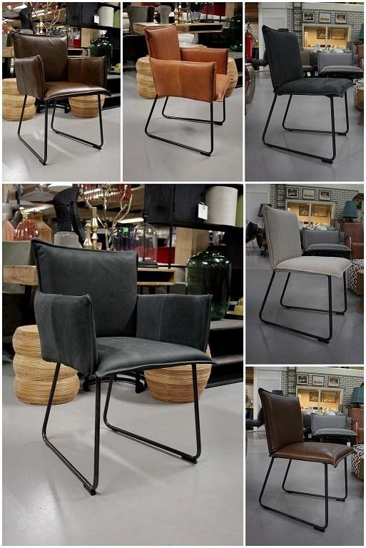 6 x luxe eetkamerstoel Duke Jess design 4 kleuren leer stof, Ophalen, Zo goed als nieuw, Leer, Vijf, Zes of meer stoelen