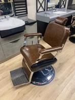 Barbierstoel herenstoel bruin old luxe kapper kapsalon, Nieuw, Vijf, Zes of meer stoelen, Metaal, Ophalen of Verzenden