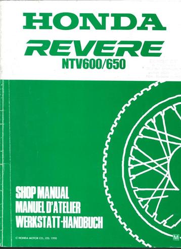 Honda Revere NTV600/ 650 Addendum shop manual (7980z) beschikbaar voor biedingen