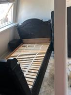 Antiek bed gratis, Huis en Inrichting, Slaapkamer | Bedden, Ophalen, Zwart, Tweepersoons, Zo goed als nieuw