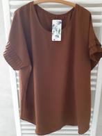 Nieuwe bruine top/tuniek, ronde hals, aparte mouwen., Bruin, Verzenden, Nieuw, Italia Moda