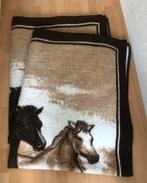 2 X dralon deken met afbeelding van 2 paarden | 140 X 190 cm, Ophalen of Verzenden, Zo goed als nieuw, Eenpersoons, Deken of Dekbed