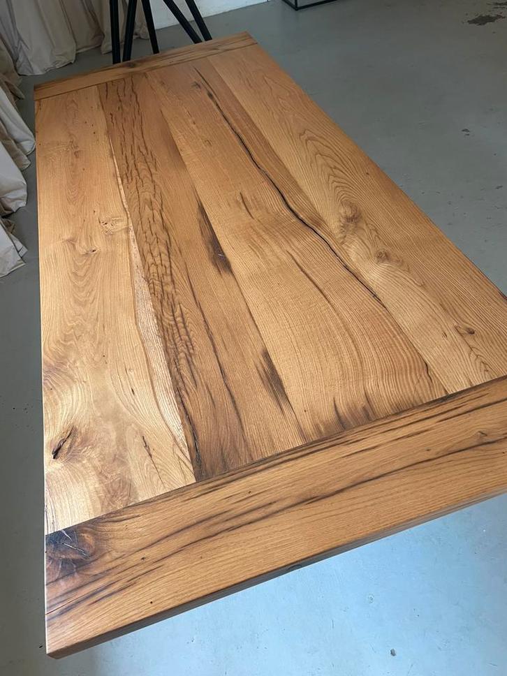 Massief eiken oud eiken/ barnwood tafelblad 230 x 100 cm, Huis en Inrichting, Tafels | Eettafels, Nieuw, 50 tot 100 cm, 200 cm of meer