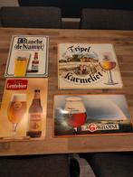 Collectie van 4 Reclameborden van Bier, Ophalen of Verzenden, Gebruikt, Reclamebord, Plaat of Schild, Overige merken