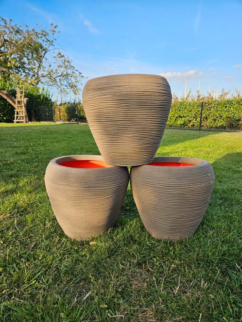Nieuwe capi bloempotten sets voor tuin terras en balkon, Tuin en Terras, Bloempotten, Nieuw, Kunststof, Balkon, Tuin, Rond, Ophalen of Verzenden