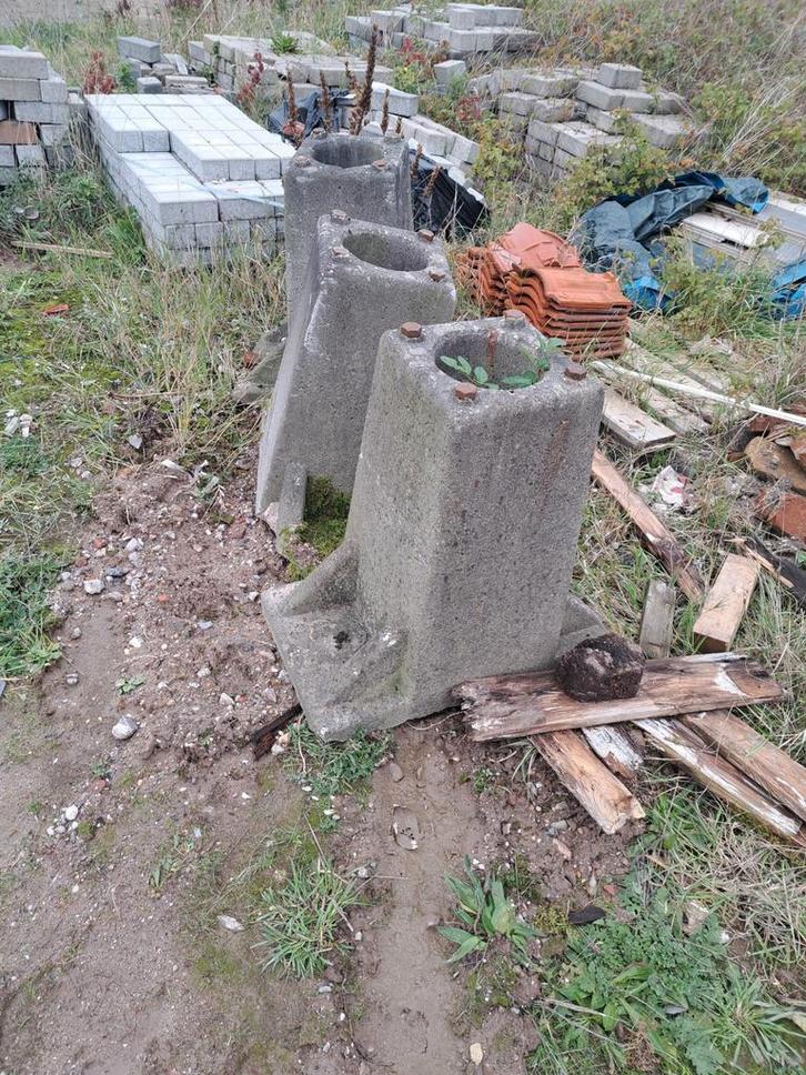 Betonpoeren voor Poort/Overkapping - Zware Jongens, Doe-het-zelf en Verbouw, Metselstenen, Gebruikt, Beton, Ophalen of Verzenden