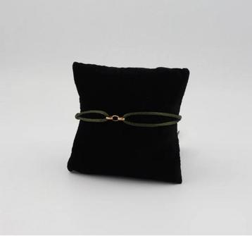 Armband satijnkoord zwart met schakels 14 k one size beschikbaar voor biedingen