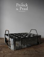 Oude brocante zinken flessenkrat *Pronck & Praal*, Ophalen of Verzenden