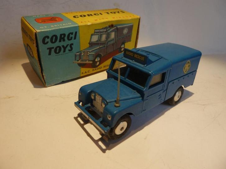 CORGI TOYS: R.A.C.    416    RADIO RESCUE LAND-ROVER  + DOOS, Hobby en Vrije tijd, Modelauto's | 1:43, Gebruikt, Auto, Corgi, Ophalen of Verzenden