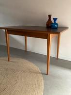 Midcentury vintage teak eettafel uitschuifbaar, Ophalen, Gebruikt, 50 tot 100 cm, Vijf personen of meer