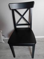 Zwarte Ikea Ingolf Keukenstoel met Kussen, Huis en Inrichting, Stoelen, Ophalen, Zo goed als nieuw, Stof, Eén
