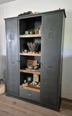 Industriële Boeken / wandkast Giga Meubel Staal & Mango Hout, 100 tot 150 cm, Ophalen of Verzenden, Zo goed als nieuw, Metaal