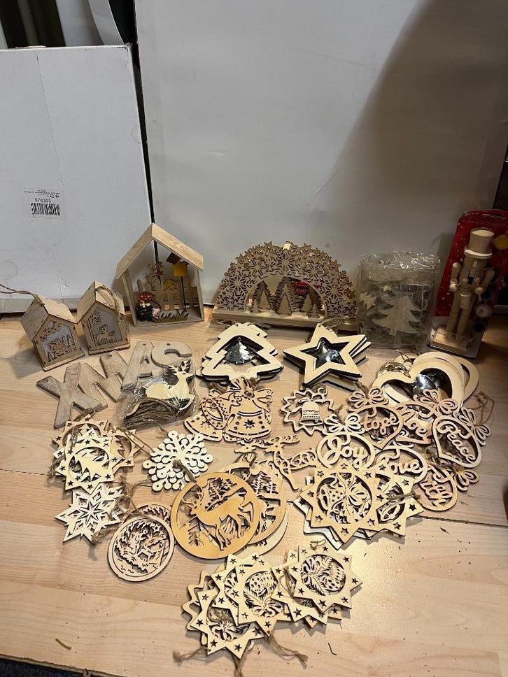 Houten kerstversiering, Diversen, Kerst, Gebruikt, Ophalen of Verzenden